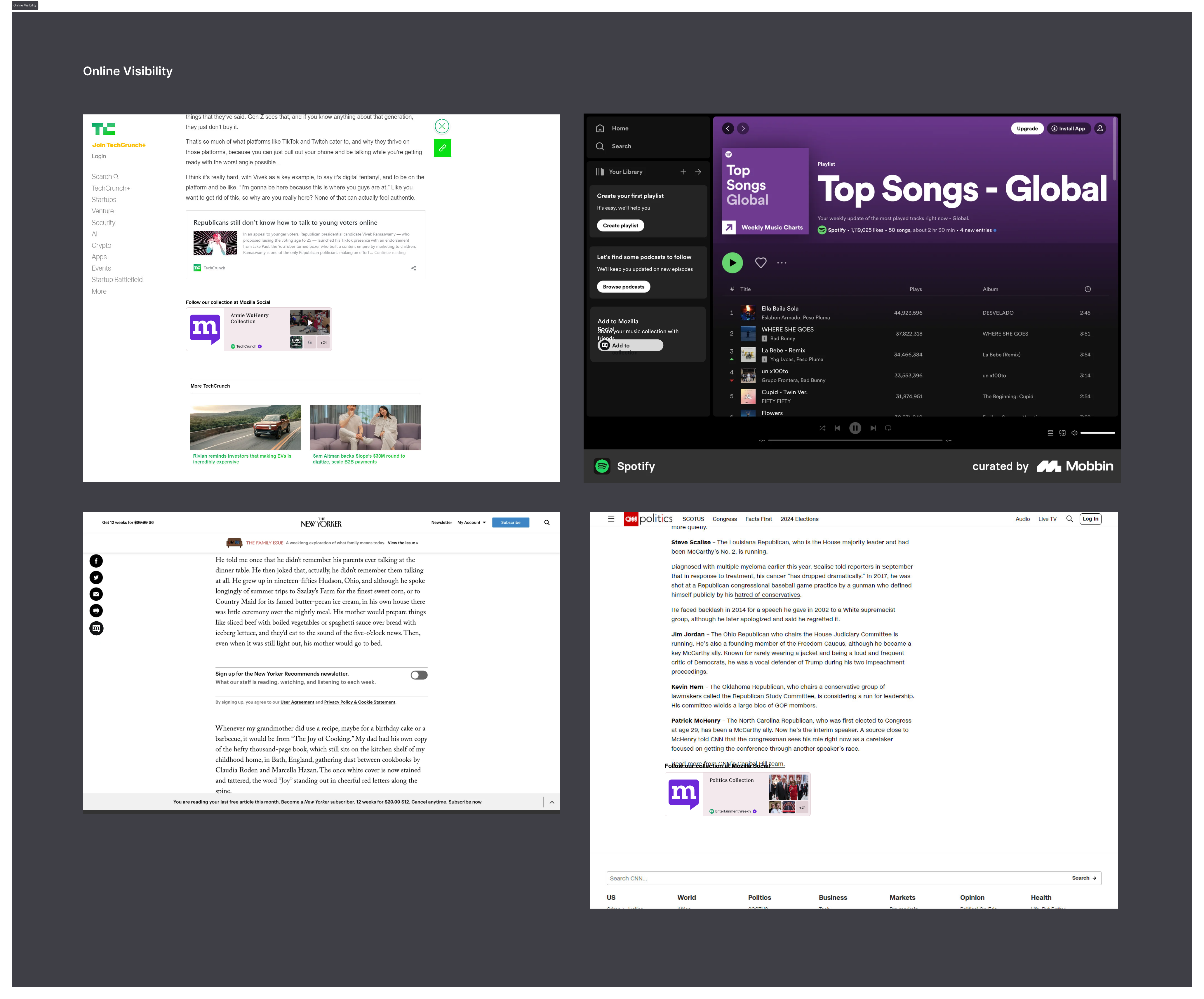 News Websites Screens